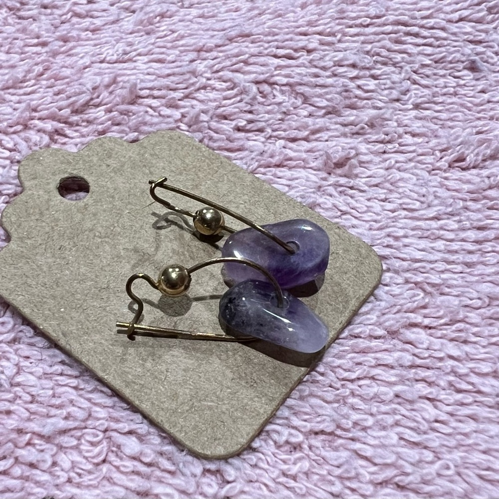 Vintage Amethyst Stone Earrings